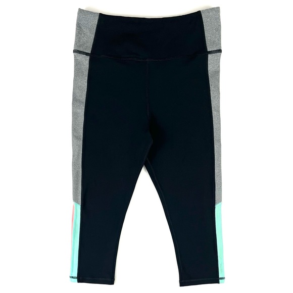 Trina Turk Recreation Pastel Blue & Pink Stripe Crop Leggings